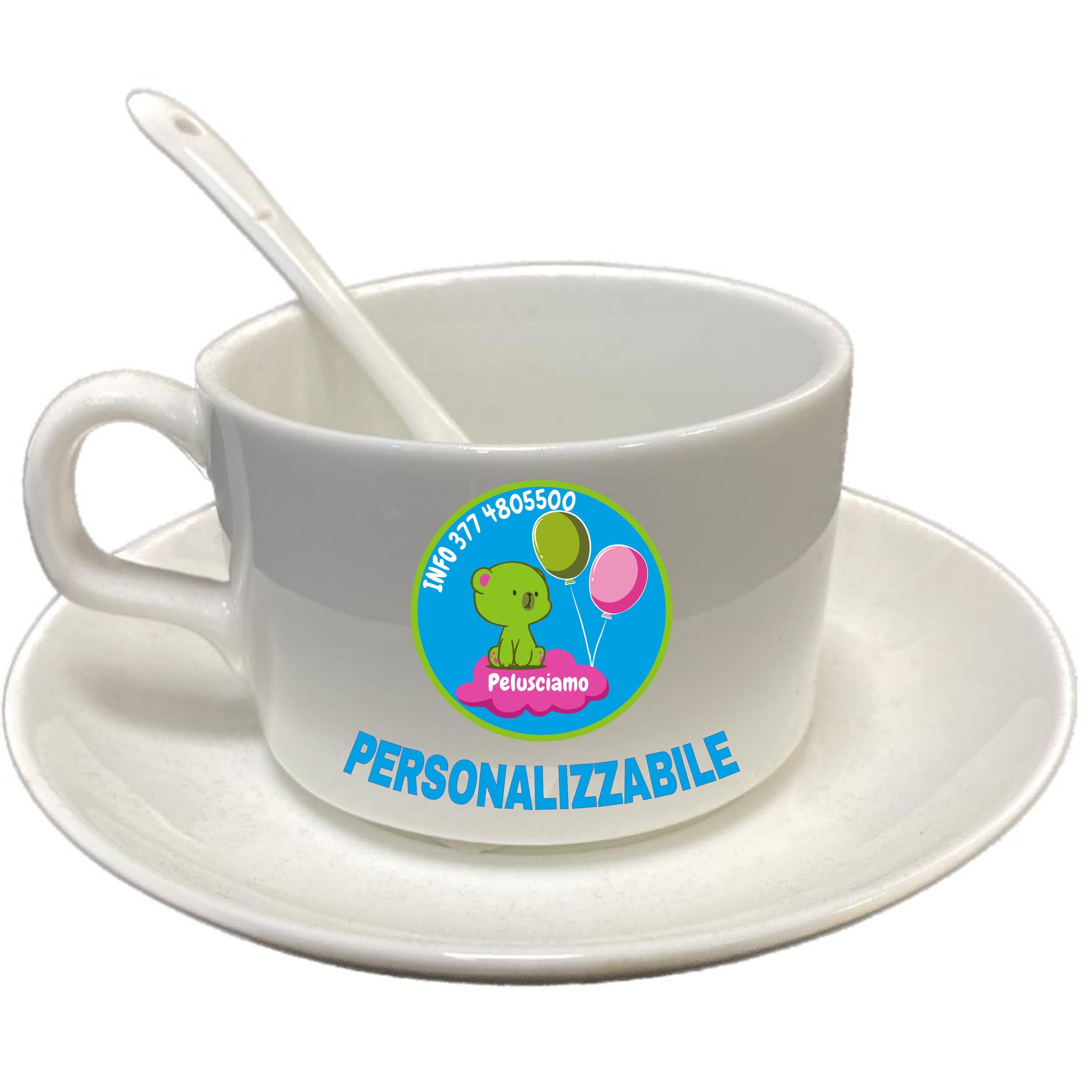 Tazza da Caffè Grande Personalizzabile con Piattino – PS 10522