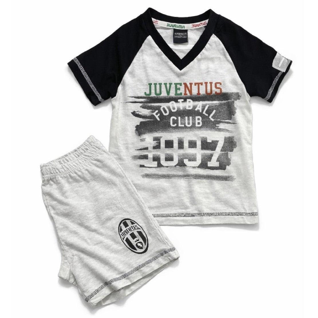 Pigiama Corto Juve Logo Storico Uomo Cotone PS 10860