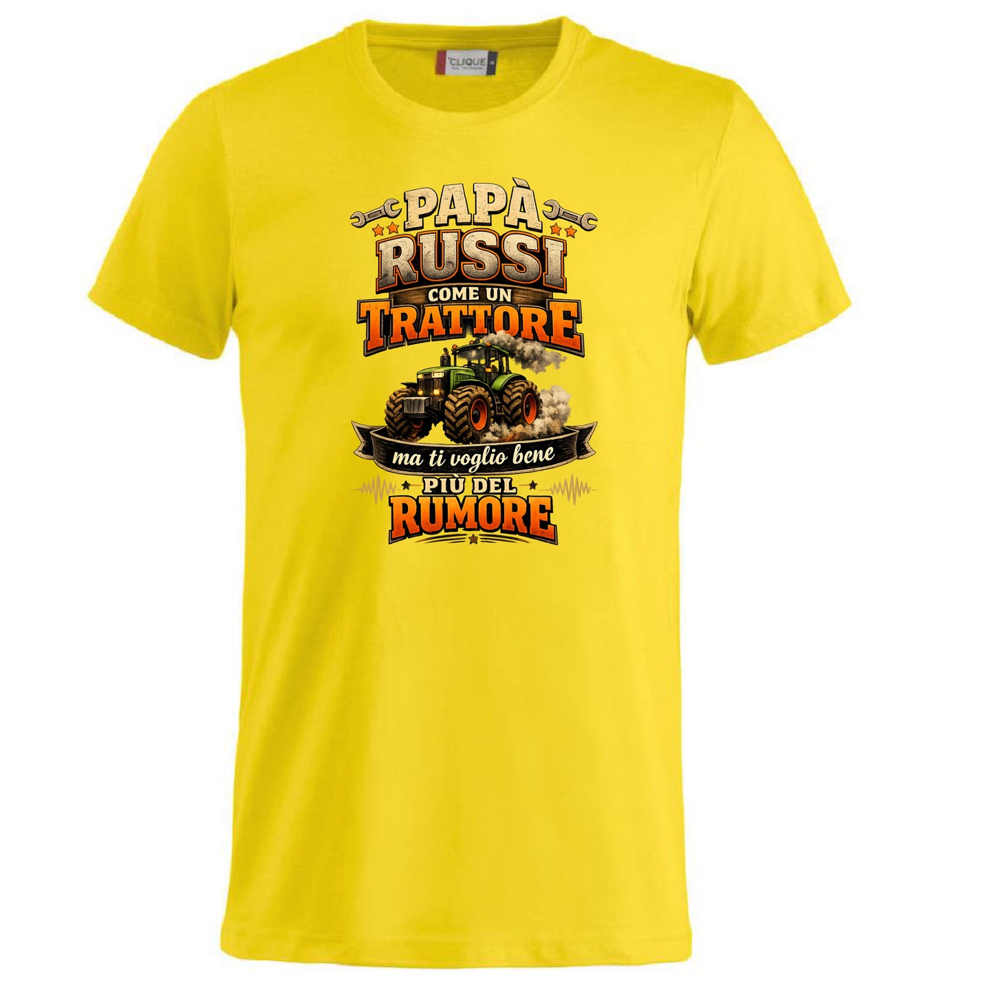T-Shirt Papa' Russi Come Un Trattore Ma Ti Voglio Bene Piu' Del Rumore – Maglietta Personalizzabile PS 27431-A-145