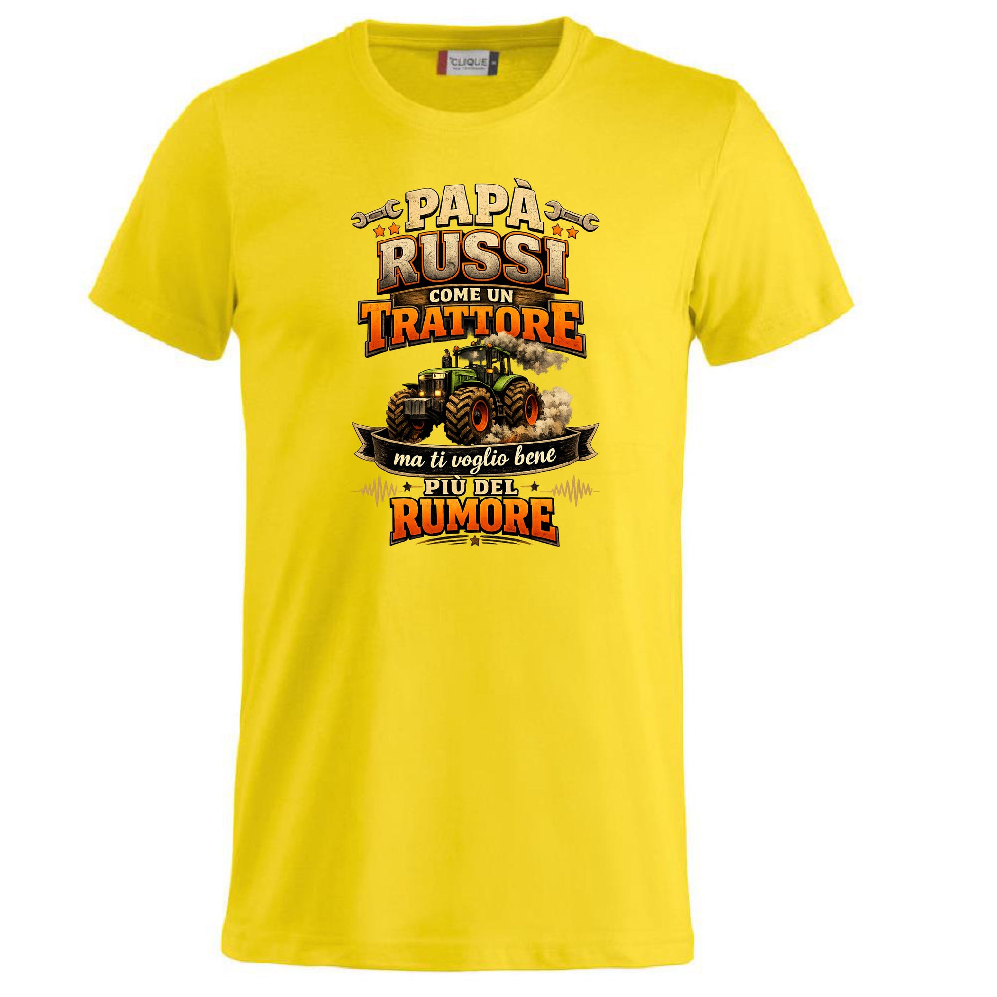 T-Shirt Papa' Russi Come Un Trattore Ma Ti Voglio Bene Piu' Del Rumore – Maglietta Personalizzabile PS 27431-A-145