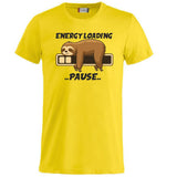 T-Shirt “Bradipo Energy Loading… Pause…” – Personalizzabile con Nome – PS 27431-A135