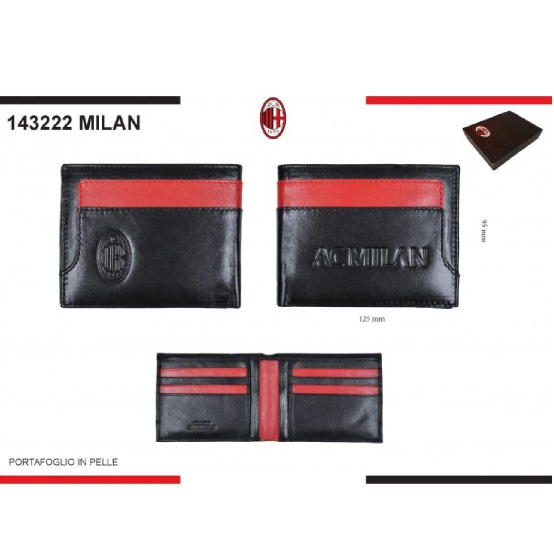 Portafoglio Uomo in Vera Pelle – Prodotto Ufficiale AC Milan Cod. PS 11269