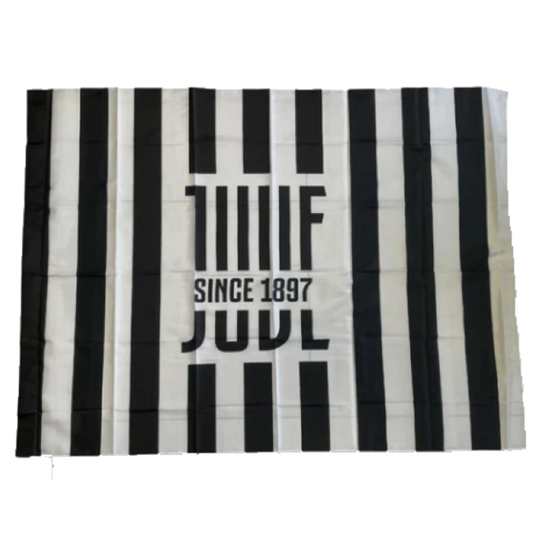 Bandiera Juventus JJ Bianconera a Righe – 100 × 140 cm Prodotto Ufficiale Juventus FC PS 12023