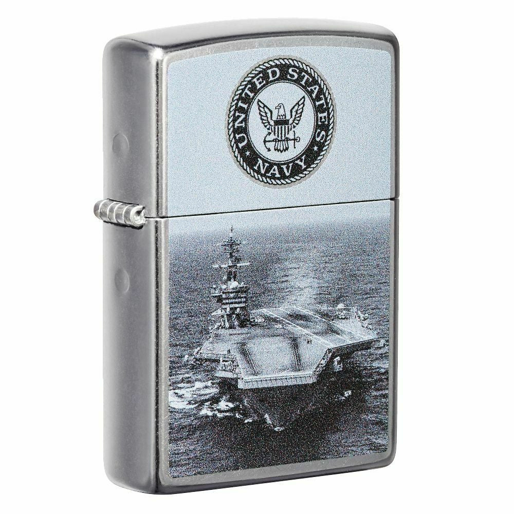 Accendino Zippo U.S. Navy Aircraft Carrier Street Chrome – Made in USA – PS 12241-B