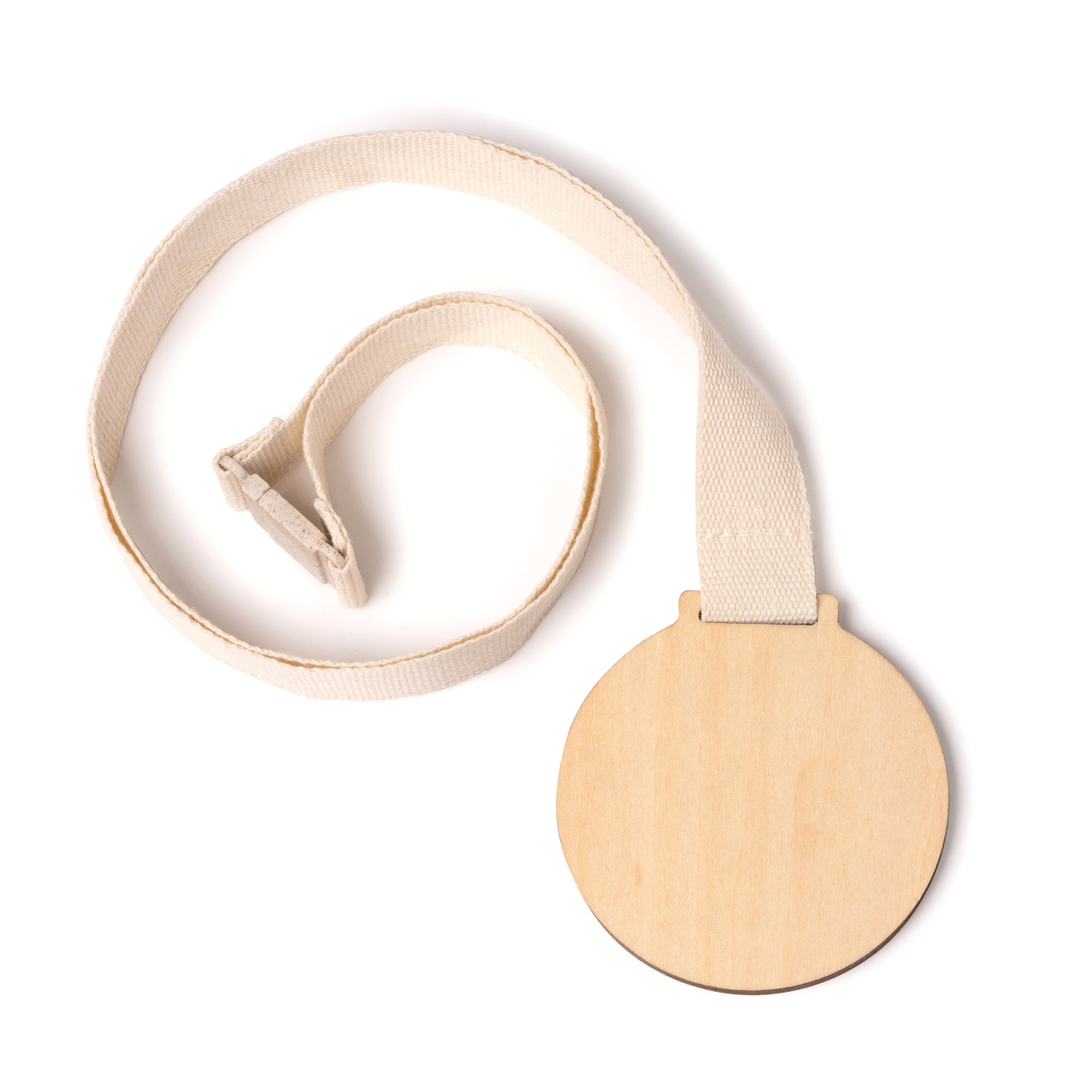 Medaglia in Bambù con Cinturino in Cotone Personalizzabile – PS 32953