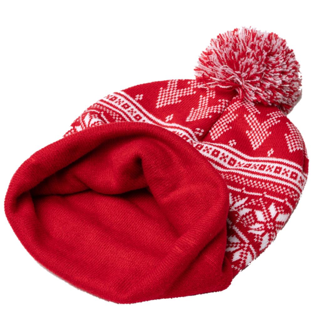 Berretto Natalizio con Pon Pon – Cappello Invernale Tema Natale Cod. PS 09680