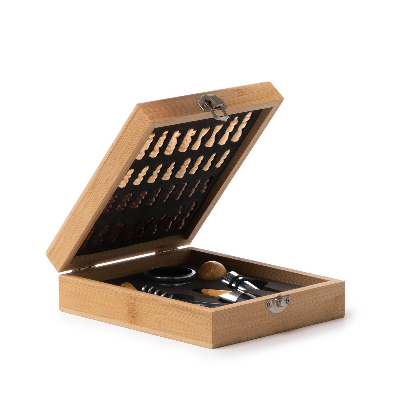 Set da Vino con Accessori e Scacchi in Bambù – Personalizzabile – PS 32952