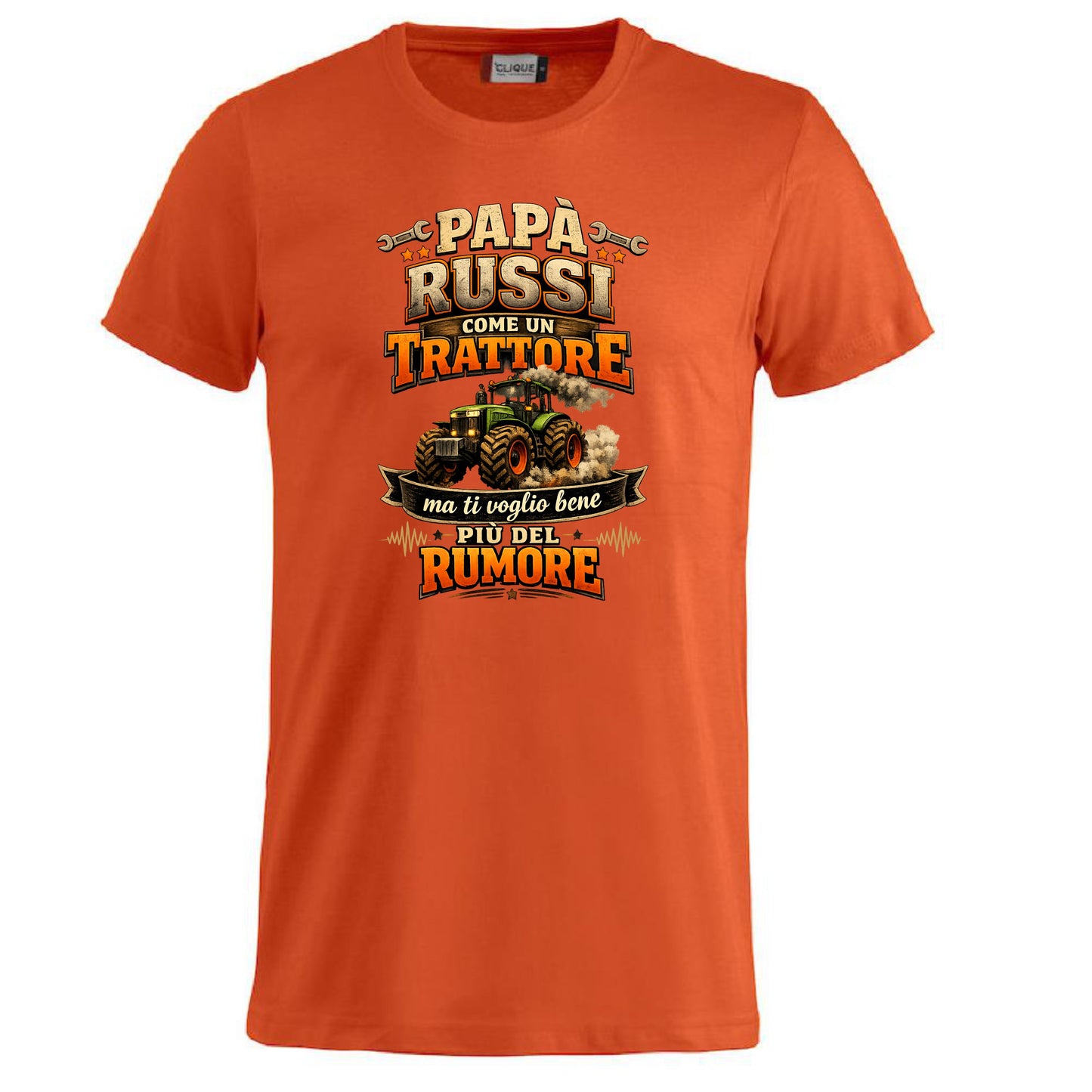 T-Shirt Papa' Russi Come Un Trattore Ma Ti Voglio Bene Piu' Del Rumore – Maglietta Personalizzabile PS 27431-A-145