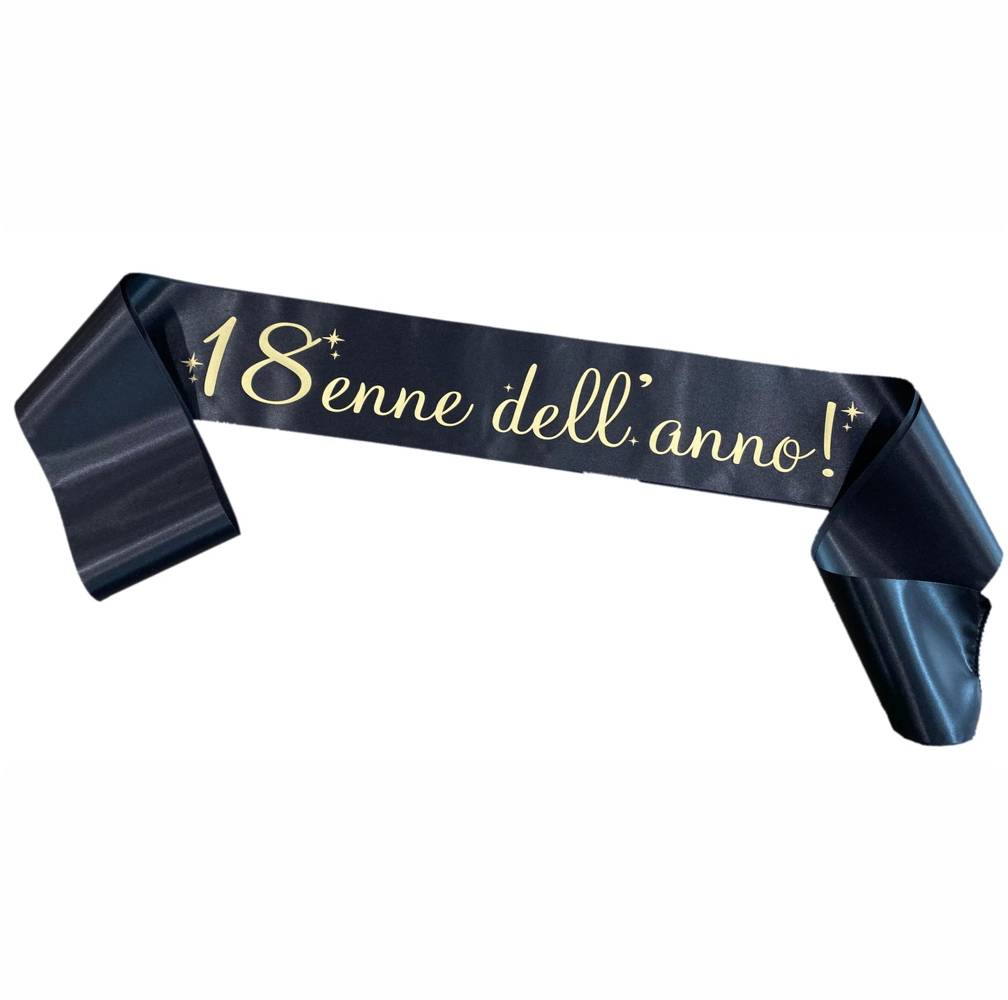 Fascia Compleanno Nera Personalizzata “18/20/30...Enne dell’Anno” – Gadget Party – PS 11447-001