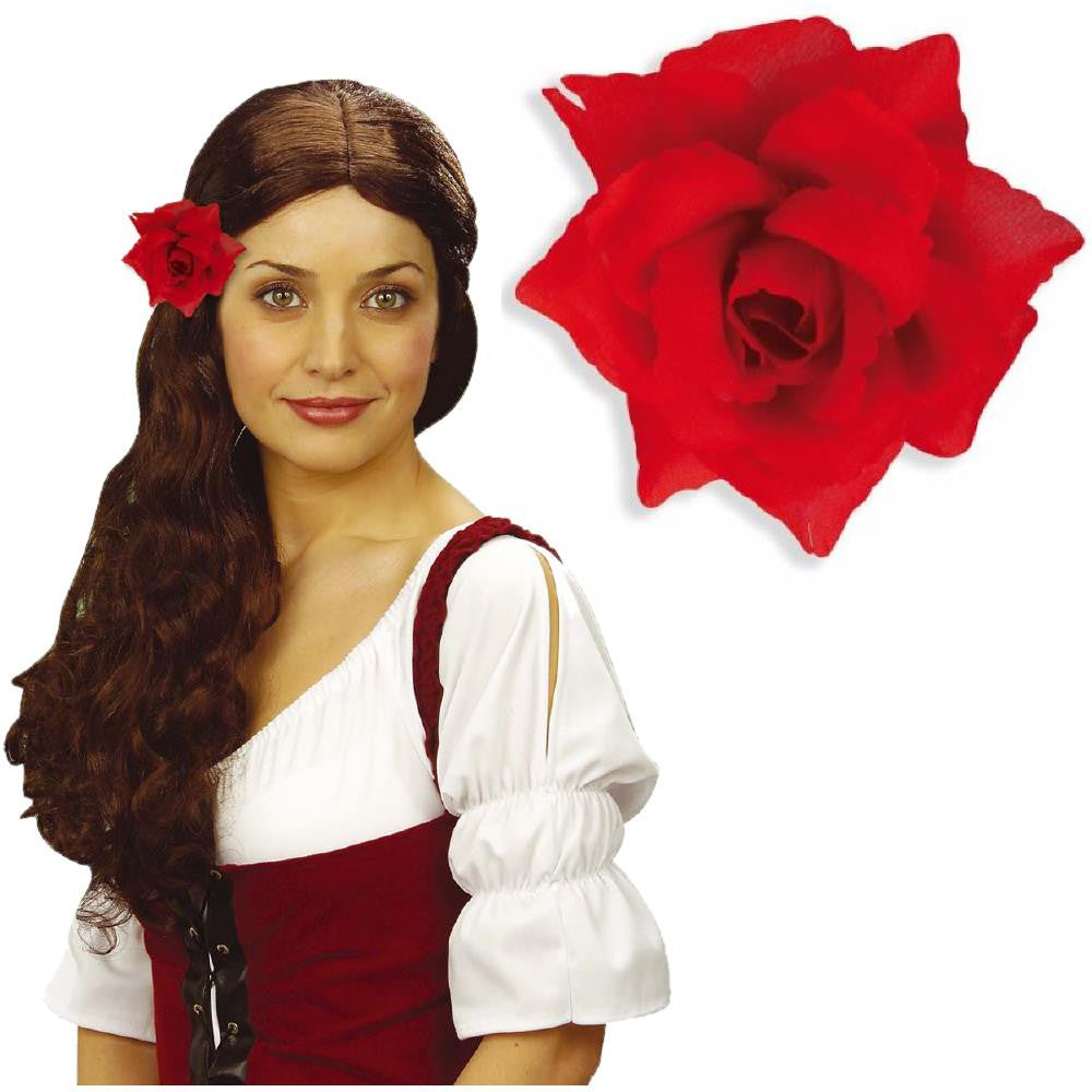 Molletta per Capelli con Rosa – Decorazione Carnevale - PS 02653