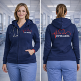 Felpa Donna Infermiera / Dottoressa / OSS Stetoscopio Cuore con Cappuccio e Zip Lunga – PS 02203-002