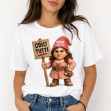 T-Shirt Donna Odio Tutti – Idea regalo – Personalizzabile Con Nom e Sulla Schiena PS 28870-034