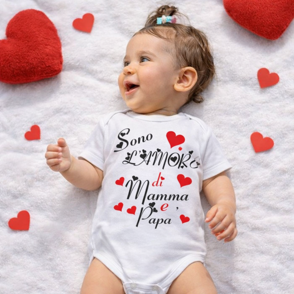 Body Neonato Personalizzato “Sono L’Amore Di Mamma e Papà” Festa della Mamma e Festa del Papà PS 28180-0018