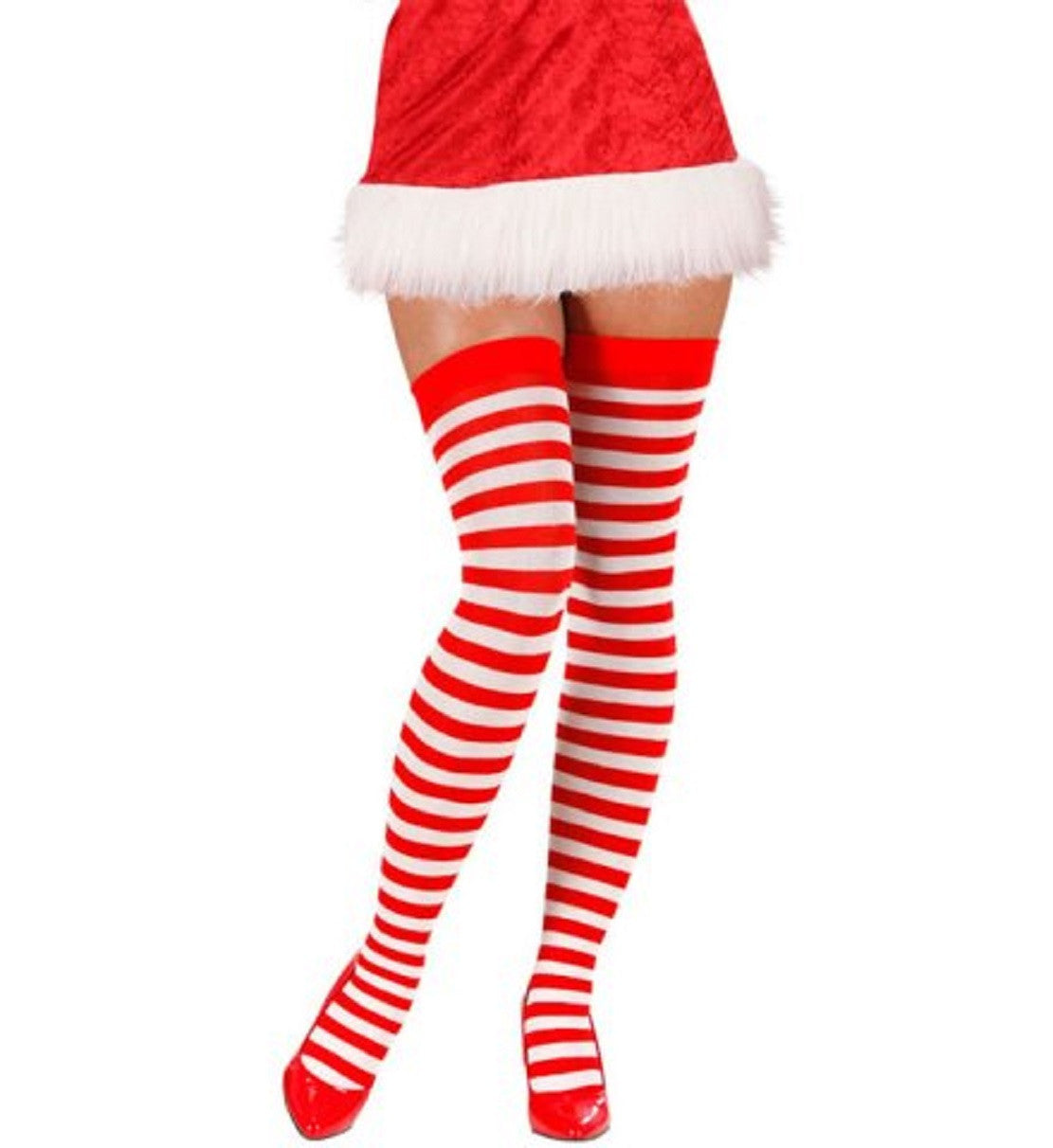 Calze Parigine a Righe Bianche e Rosse – Costume Natalizio – PS 10107