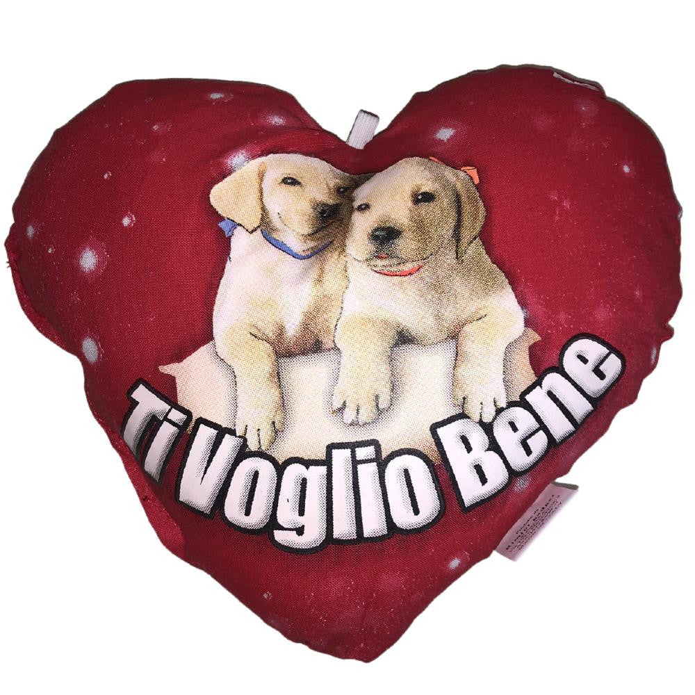 Mini Cuscino Rosso “Ti Amo” Cuccioli Innamorati – Idea Regalo San Valentino – 23 x 20 cm – Made in Italy PS 21079
