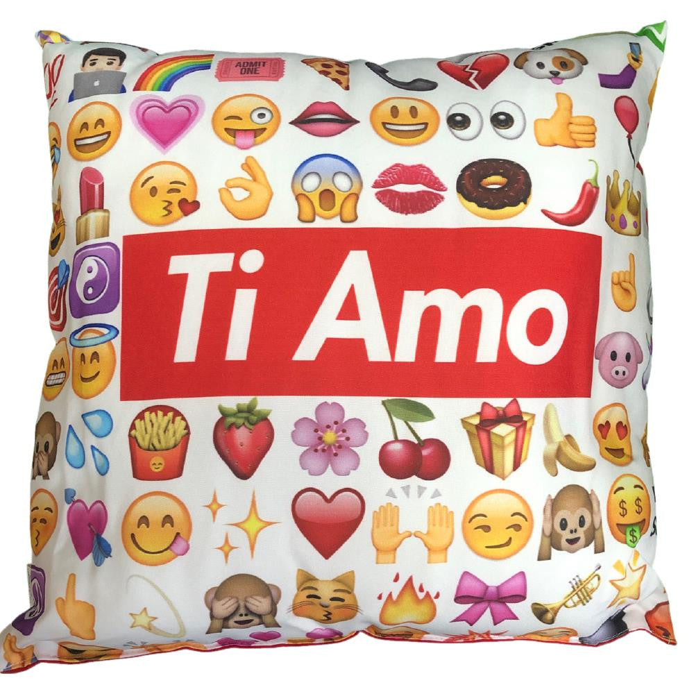 Mini Cuscino Smile “Ti Amo / Ti Voglio Bene – Super Love” con Ventosino – 13 cm – Made in Italy PS 21346