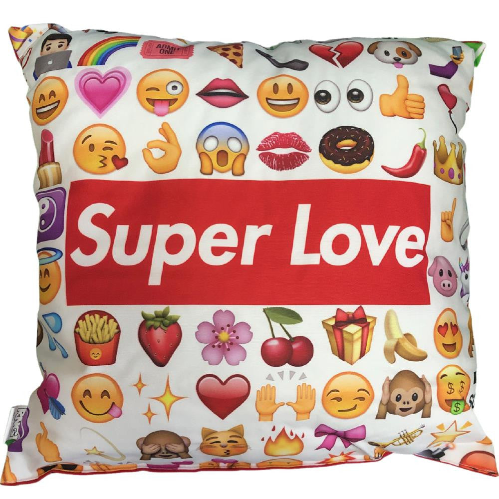 Mini Cuscino Smile “Ti Amo / Ti Voglio Bene – Super Love” con Ventosino – 13 cm – Made in Italy PS 21346