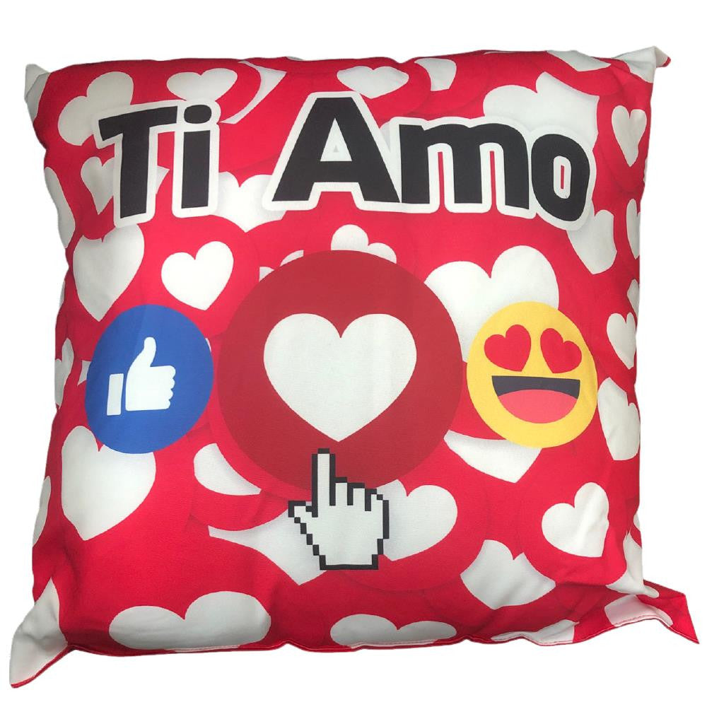 Cuscino “Ti Amo / Ti Voglio Bene” – Idea Regalo San Valentino – 40 x 40 cm – PS 21191