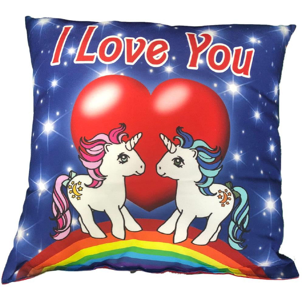 Mini Cuscino Unicorni “Ti Amo / Ti Voglio Bene – I Love You” con Ventosino – 13 cm – Made in Italy PS 21349