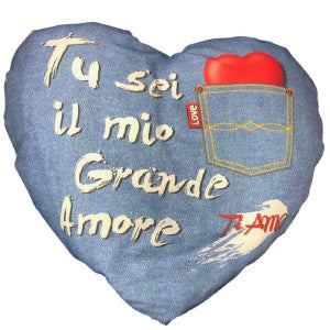 Cuscino “Ti Voglio Bene/Ti Amo/Grande Amore” Innamorati – Idea Regalo San Valentino – 35 x 30 cm – PS 21207