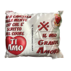 Cuscino “Regalo più grande / Ogni momento / Scritto nel cuore / Mi hai steso” – 40 x 30cm – Made in Italy PS 21302