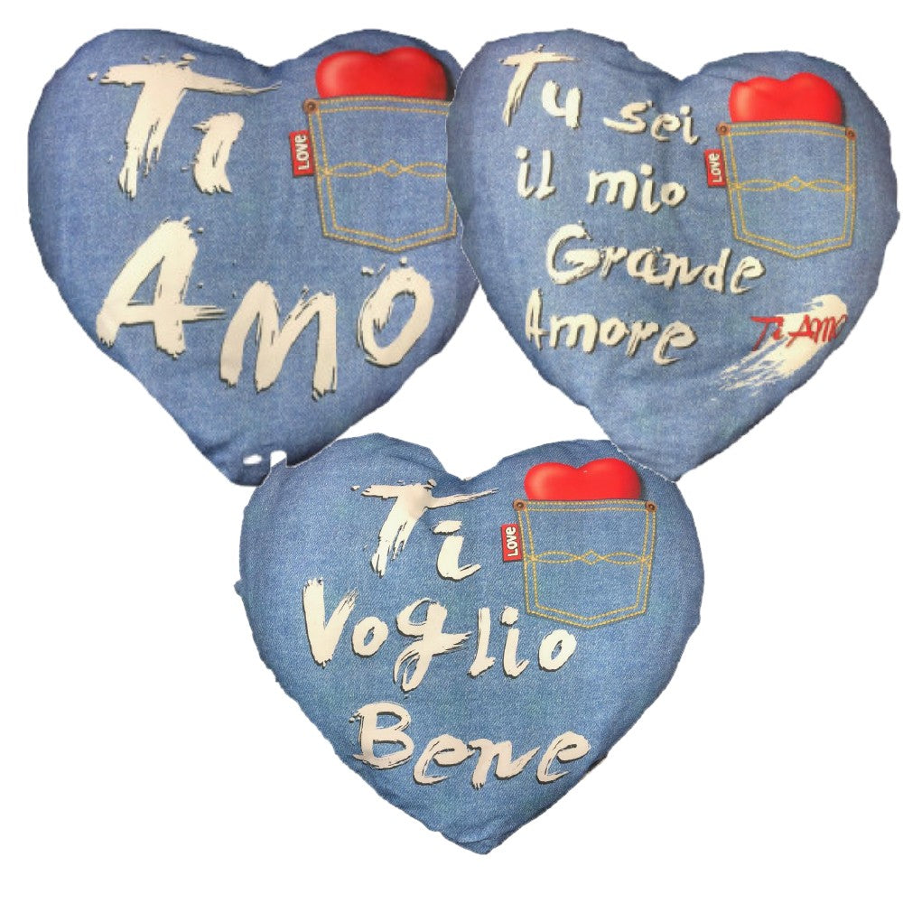 Cuscino “Ti Voglio Bene/Ti Amo/Grande Amore” Innamorati – Idea Regalo San Valentino – 35 x 30 cm – PS 21207