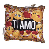 Mini Cuscino Smile “Ti Amo / Ti Voglio Bene – My Love / Mio Amore” con Ventosino – 13 cm – Made in Italy PS 21352