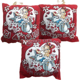 Mini Cuscino “Ti Amo / Ti Voglio Bene” Coniglietti Innamorati con Ventosino – 13 cm – Made in Italy PS 21366