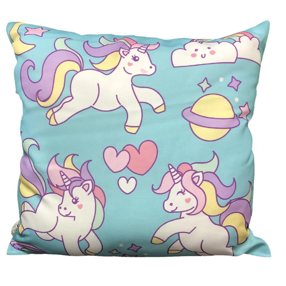 Mini Cuscino con Ventosino Unicorni Azzurro – 20 cm – Made in Italy PS 21514