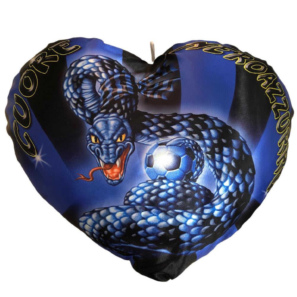 Cuscino Cuore Biscione Neroazzurro – Calcio – 20 cm – Made in Italy PS 21498