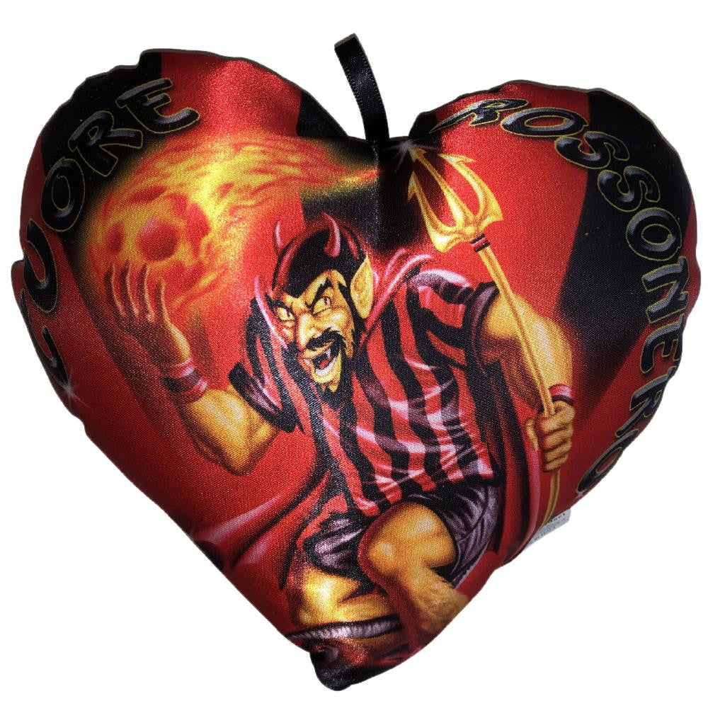 Cuscino Cuore Diavolo Rossonero – Calcio – 20 cm – Made in Italy PS 21499
