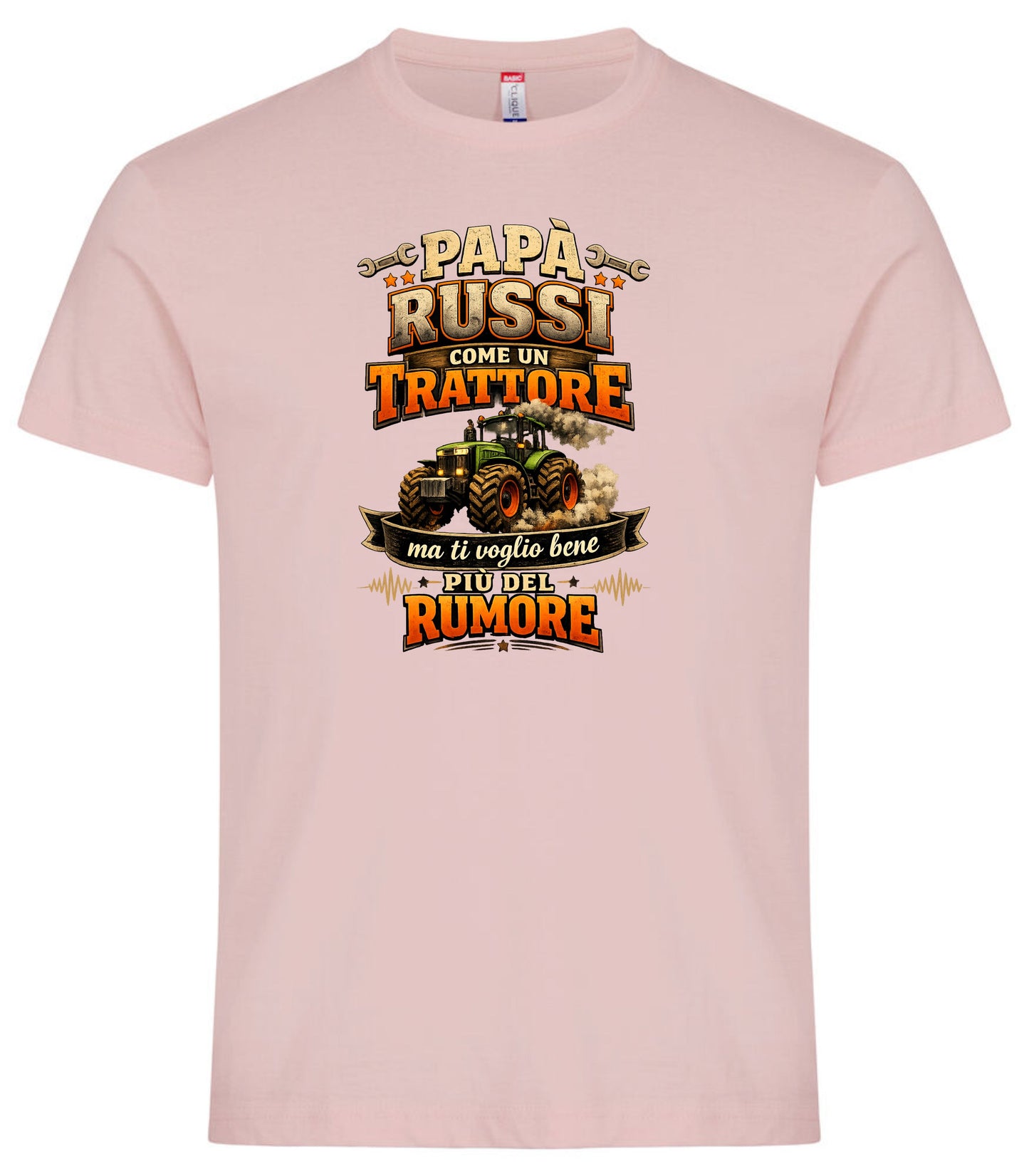 T-Shirt Papa' Russi Come Un Trattore Ma Ti Voglio Bene Piu' Del Rumore – Maglietta Personalizzabile PS 27431-A-145