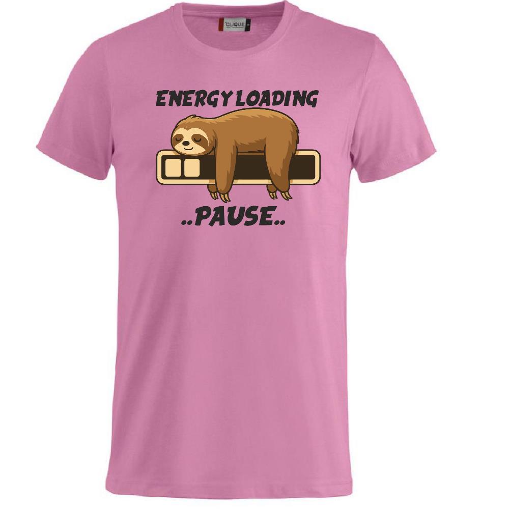T-Shirt “Bradipo Energy Loading… Pause…” – Personalizzabile con Nome – PS 27431-A135