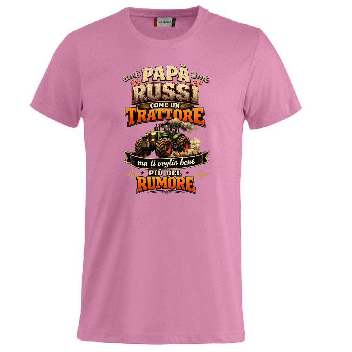 T-Shirt Papa' Russi Come Un Trattore Ma Ti Voglio Bene Piu' Del Rumore – Maglietta Personalizzabile PS 27431-A-145