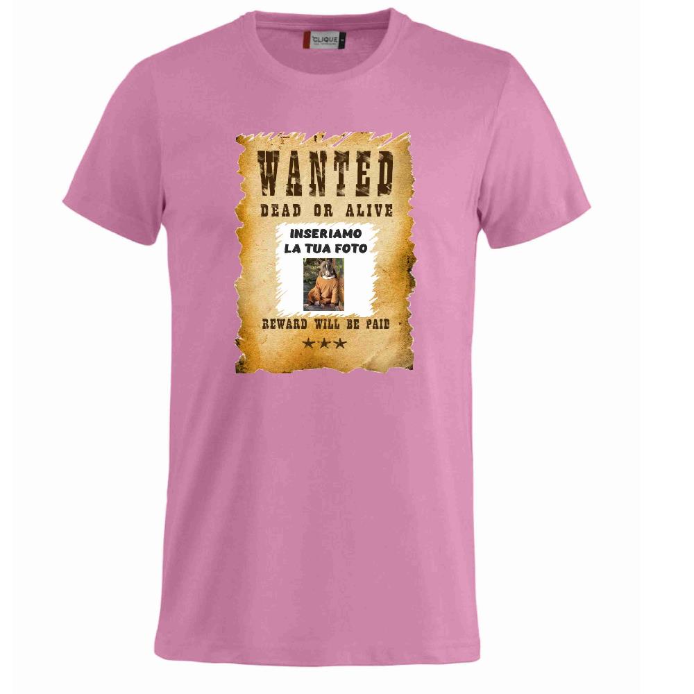 T-Shirt “Wanted Dead or Alive” Personalizzata con la Tua Foto – Mod. PS 27431-A061 - PRS