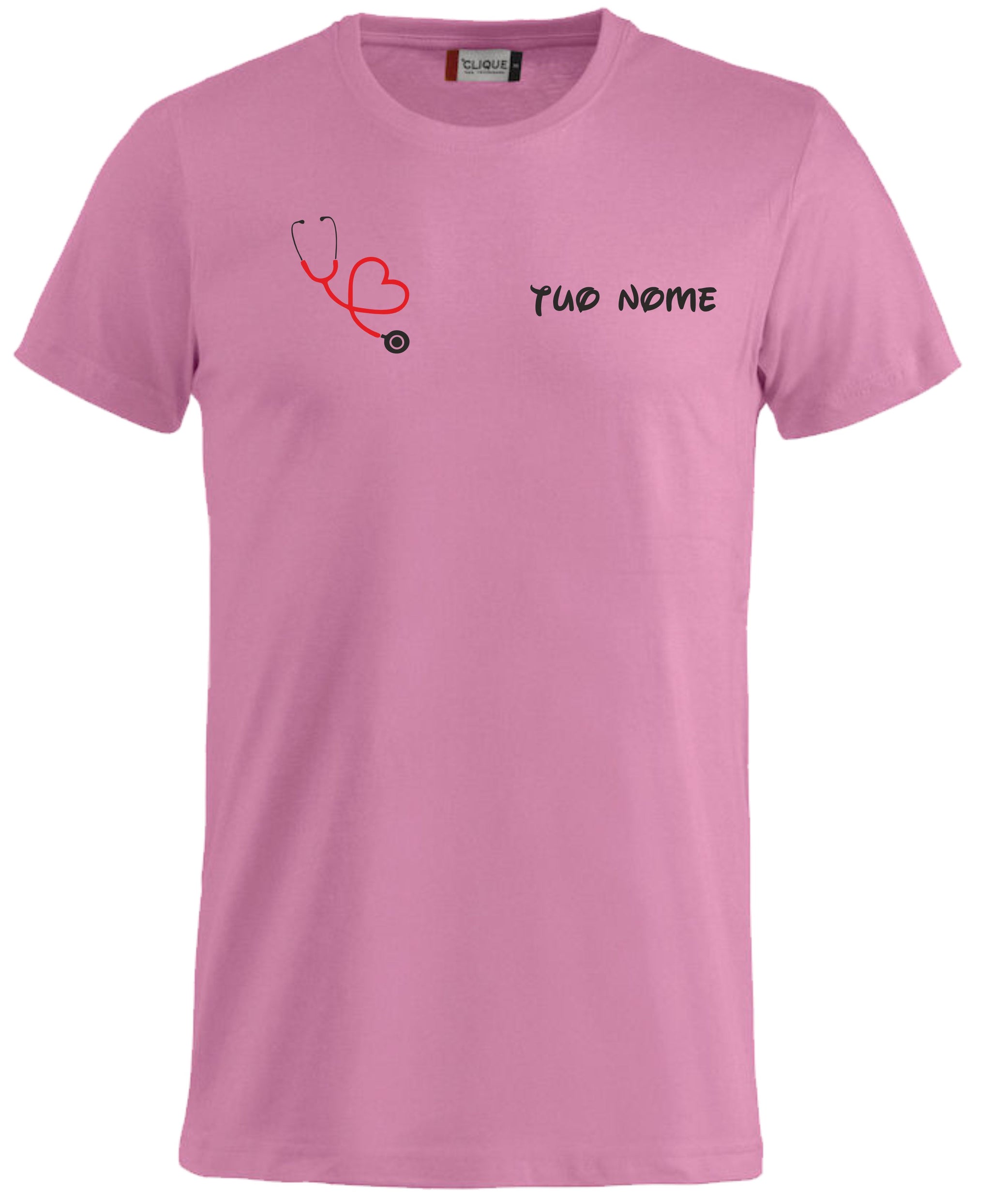 T-Shirt Personalizzabile Infermiera/Dottore/OSS con Stetoscopio Cuore – PS P 27431-A-116