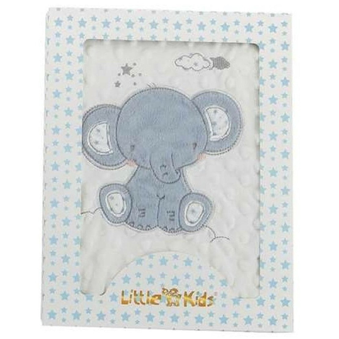 Baby Blanket Elephant Green Coperta Ricamata Double Face – 100 × 75 cm PS 25230