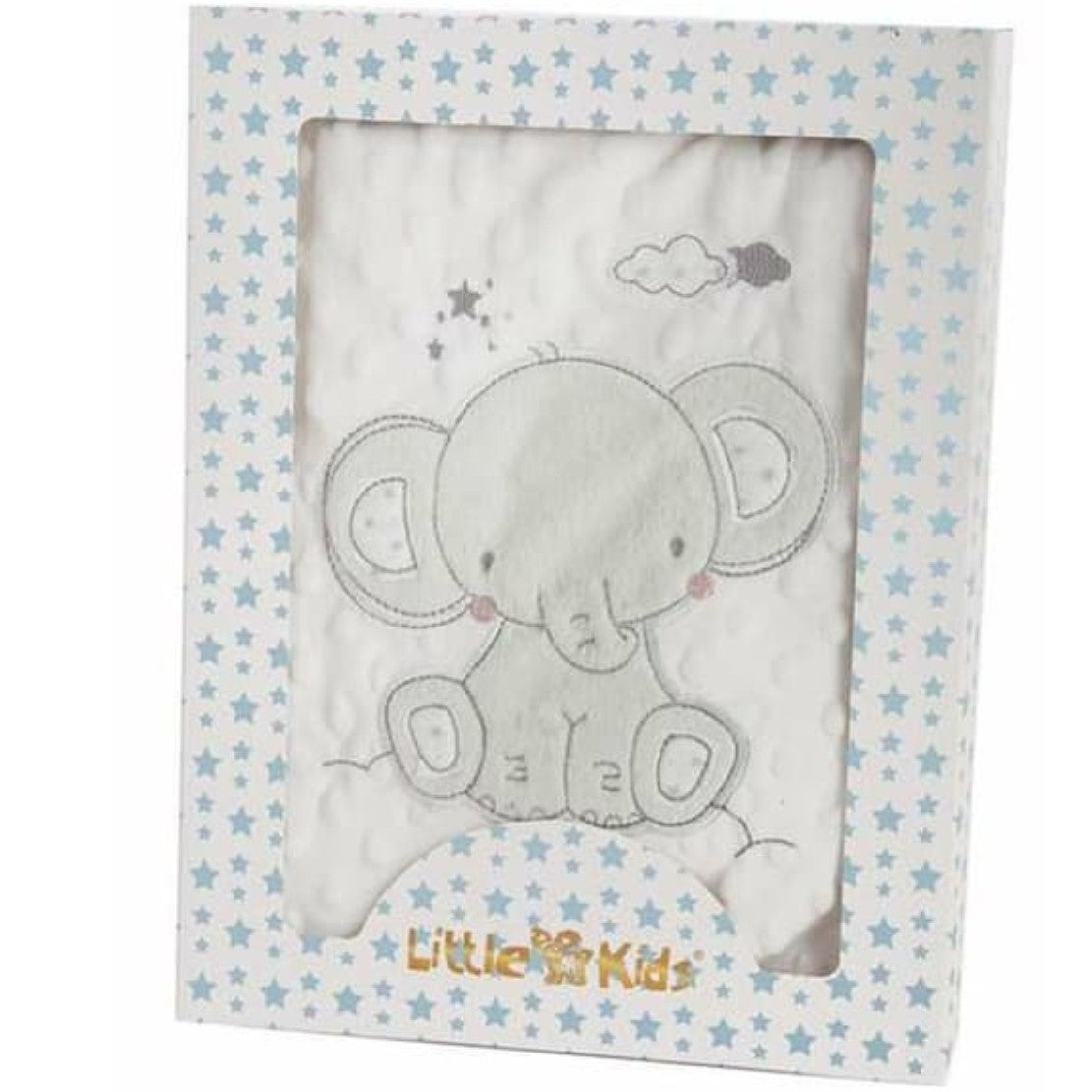 Baby Blanket Elephant Green Coperta Ricamata Double Face – 100 × 75 cm PS 25230
