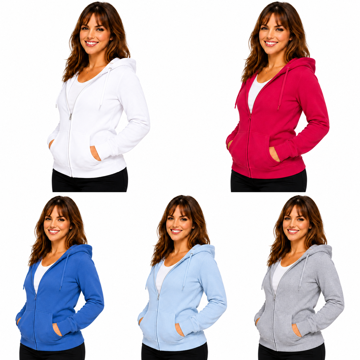 Basic Hoody Donna – Felpa con Cappuccio Full Zip Personalizzabile PS 02203 - PRS