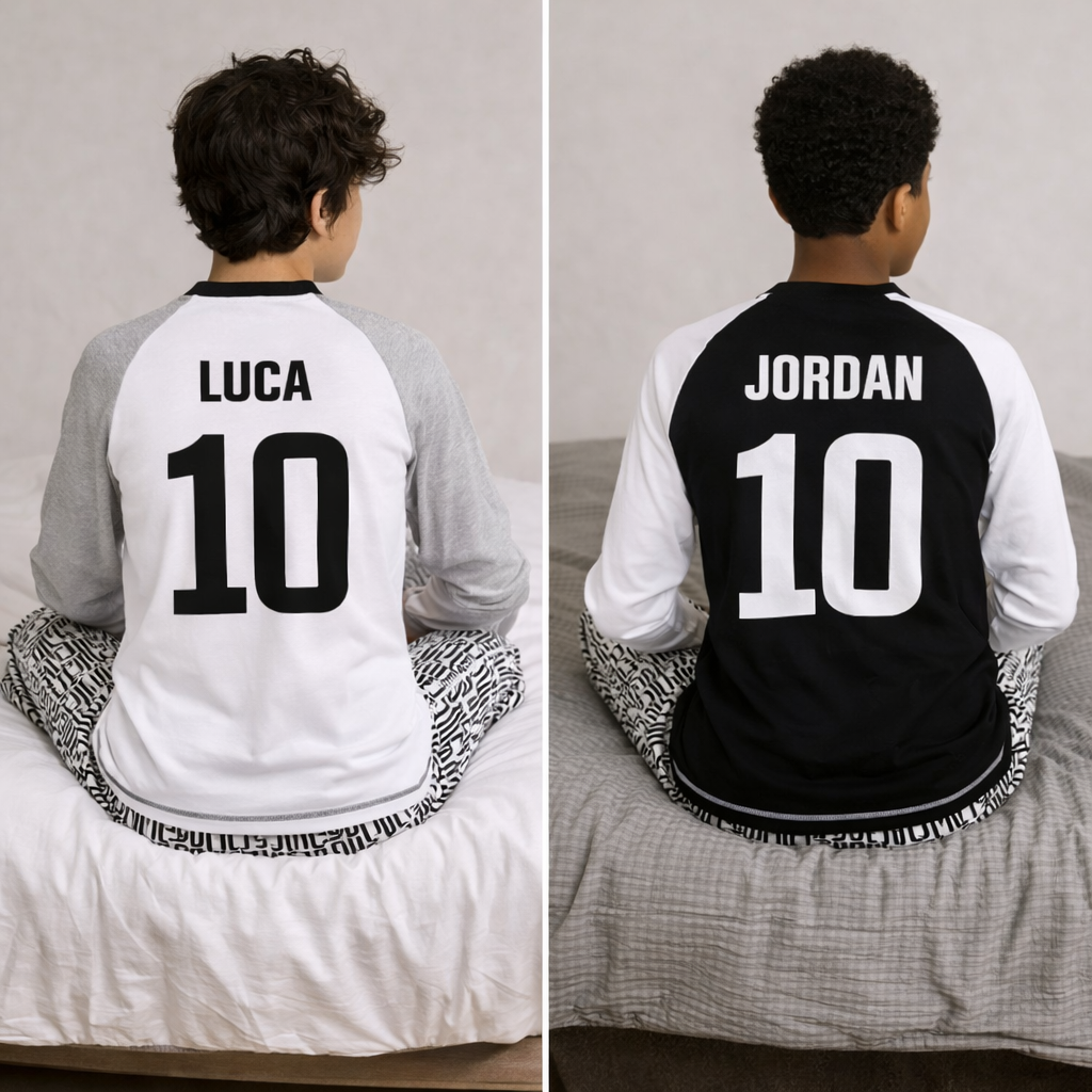 Pigiama Juventus Serafino Bambino – 100% Cotone Personalizzabile – PS 30077