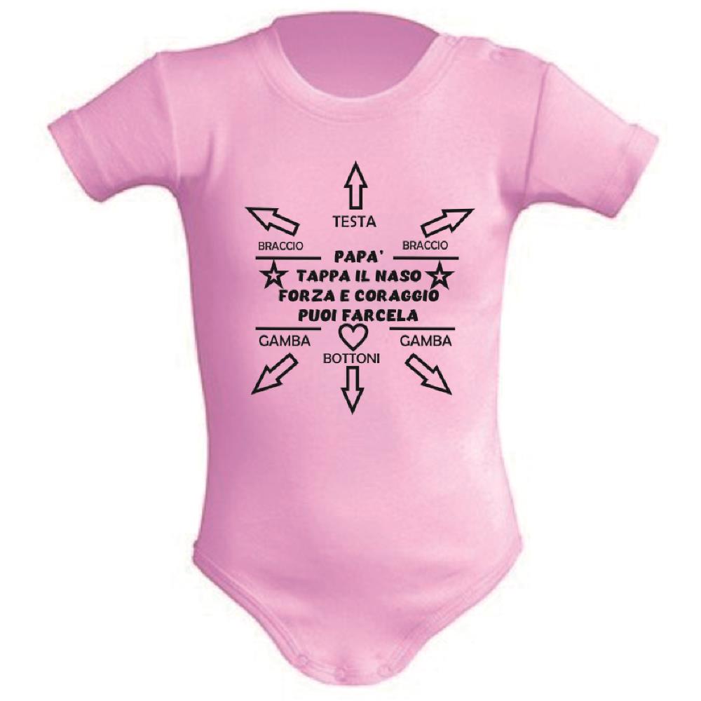 Body Neonato “Papà Tappa Il Naso Forza e Coraggio Puoi Farcela” Idea Regalo Festa del Papà PS 28180-0002