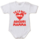 Body Neonato Personalizzato “Te Lo Dico Con Il Cuore” Auguri Papà Mamma Nonna Zia o Nome PS 28180-0003
