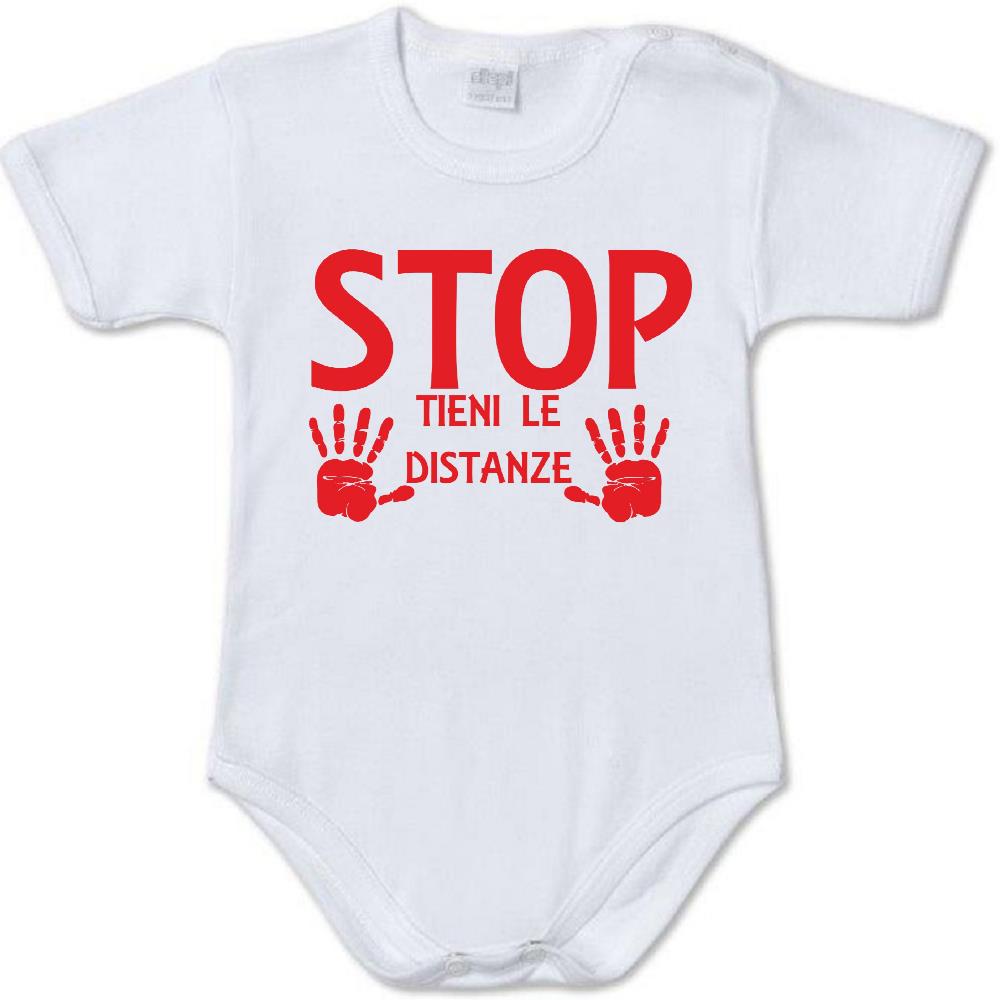 Body Neonato “Stop Tieni Le Distanze” 100% Cotone Idea Regalo Prima Infanzia PS 28180-0005