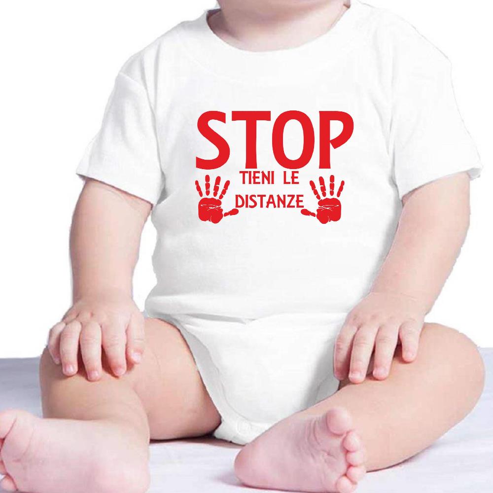 Body Neonato “Stop Tieni Le Distanze” 100% Cotone Idea Regalo Prima Infanzia PS 28180-0005