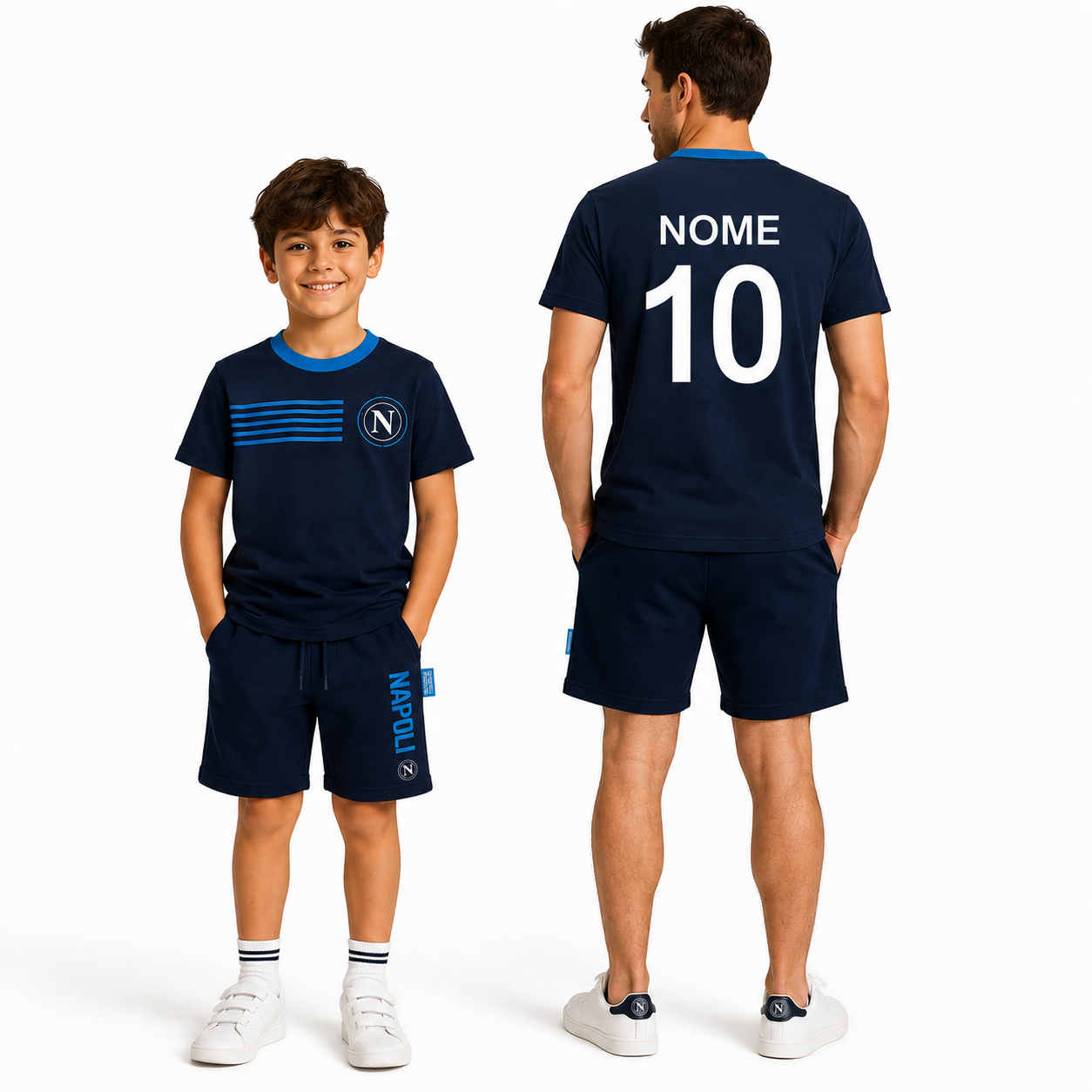 Pigiama Corto SSC Napoli Ufficiale 100% Cotone – Bambino Ragazzo Uomo – Personalizzabile con Nome PS 46702