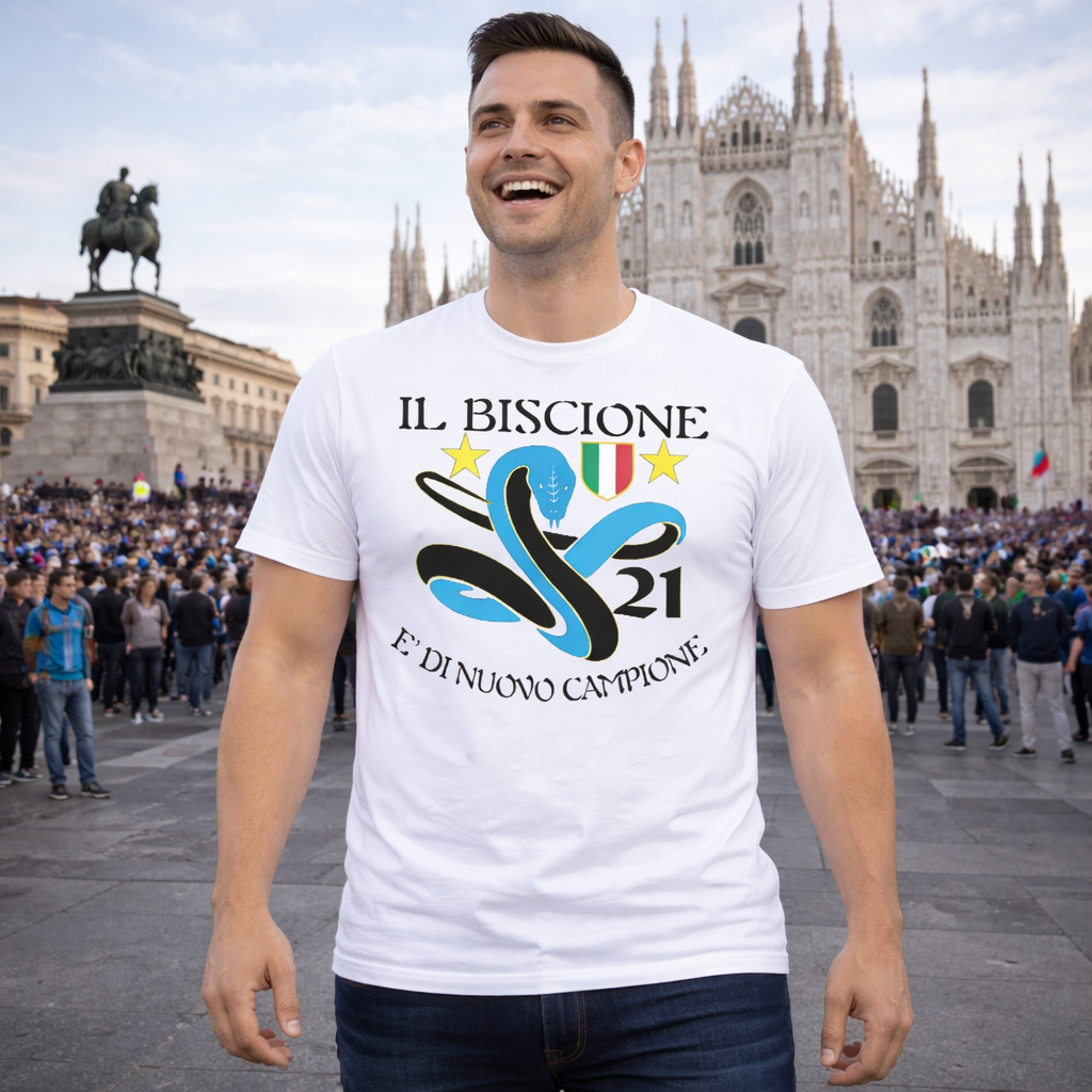 T-Shirt Calcio Inter Biscione Campioni d’Italia 25/26 – 21 Scudetti – PS 27431-INT-02