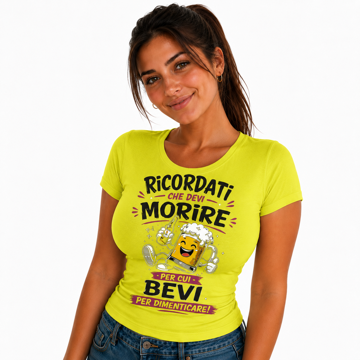 T-Shirt Simpatica Ricordati Che Devi Morire ..Per cui Bevi Per Dimenticare ! – Personalizzabile con Nome – PS 27431-A-153