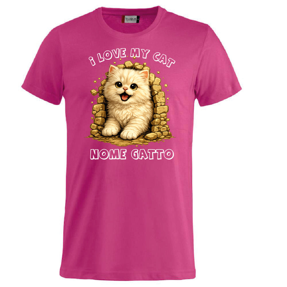 T-Shirt Personalizzata con la Grafica del Tuo Gatto e Nome – PS 27431-A-135