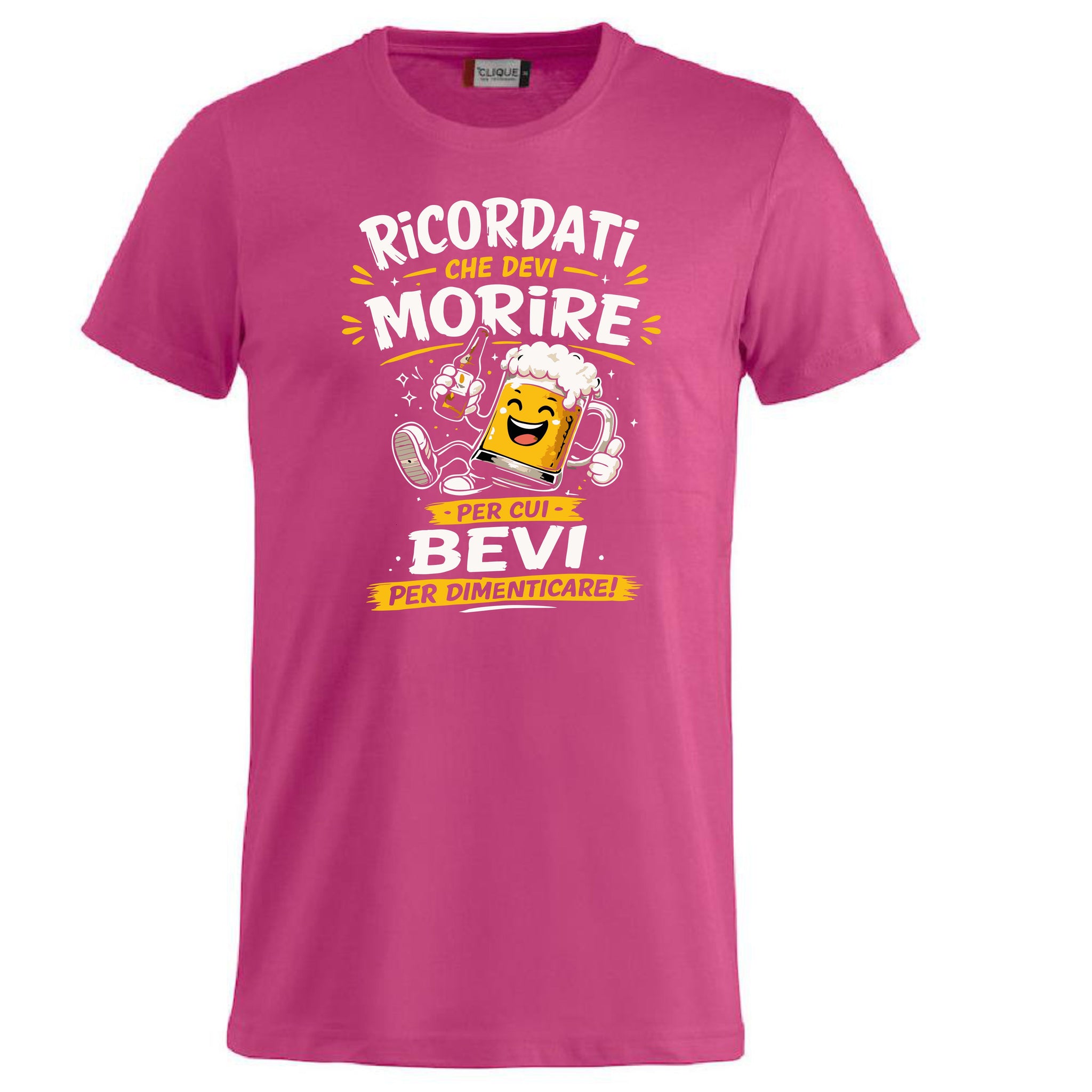 T-Shirt Simpatica Ricordati Che Devi Morire ..Per cui Bevi Per Dimenticare ! – Personalizzabile con Nome – PS 27431-A-153