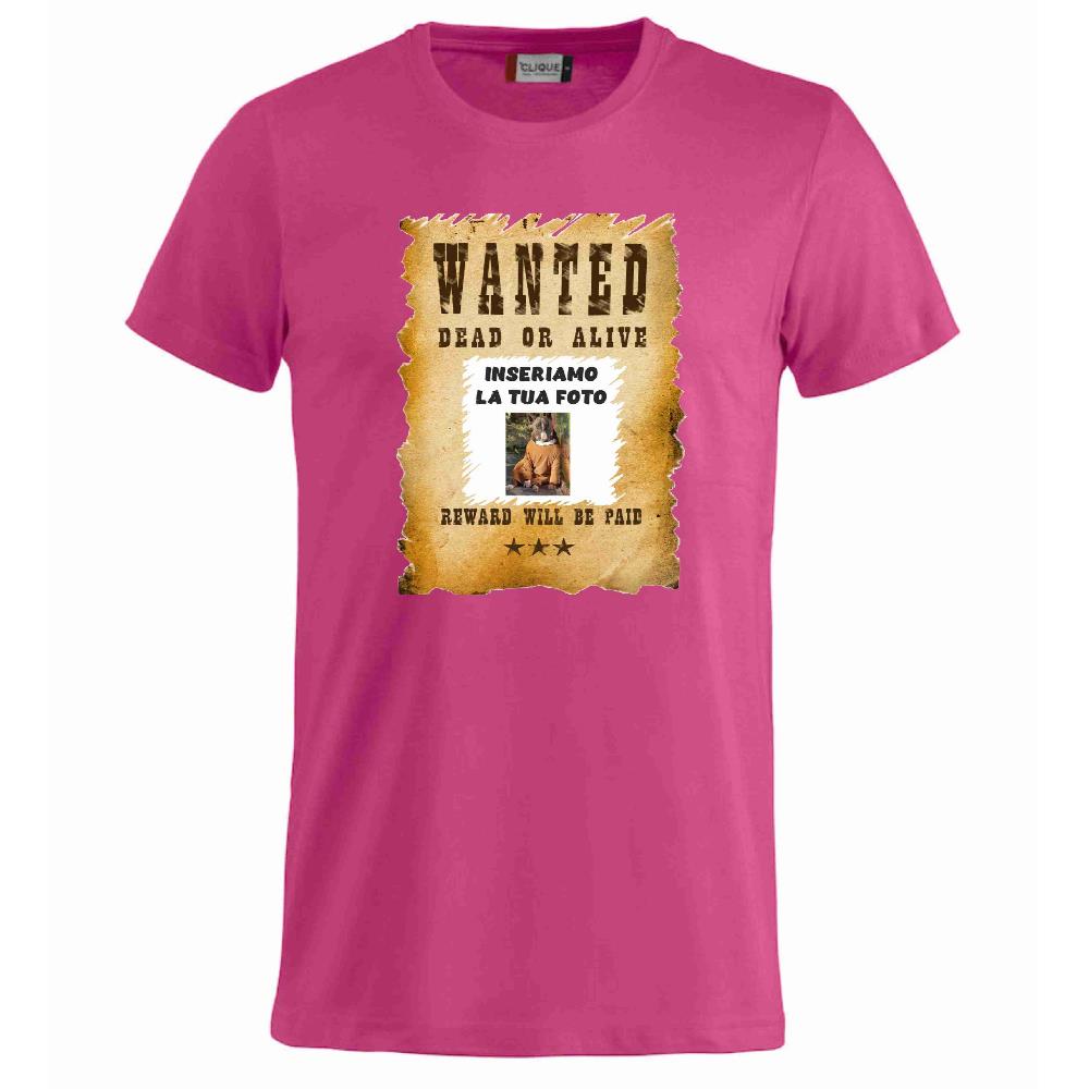 T-Shirt “Wanted Dead or Alive” Personalizzata con la Tua Foto – Mod. PS 27431-A061 - PRS